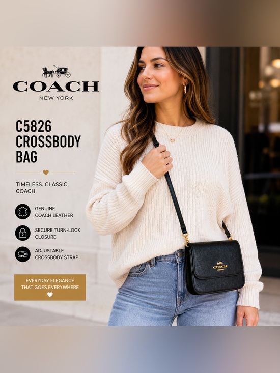 Coach Handbags - Coach C5826 Black Mini Brynn Bag Pebbled Leather Gold Hardware